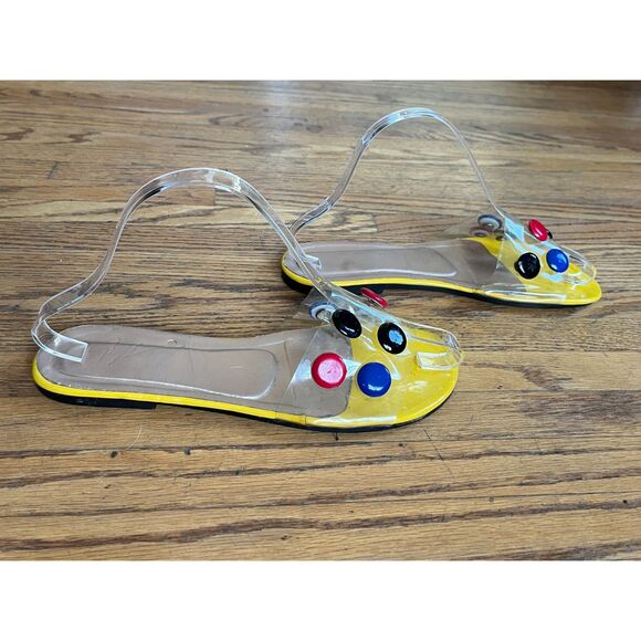 Giuseppe Zanotti Clear Beaded Flat Slides Sandals Shoes  Women's Size EU39 US8.5 - Picture 3 of 9